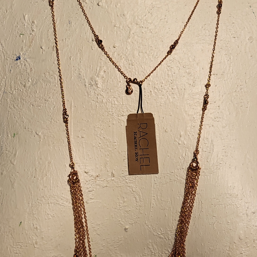 Rachel Roy Gold Intricate LariatScarf Necklace 20$